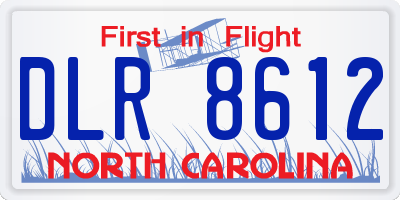 NC license plate DLR8612