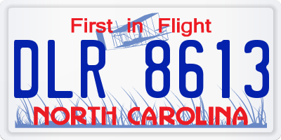NC license plate DLR8613