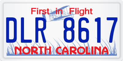 NC license plate DLR8617