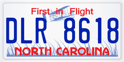 NC license plate DLR8618