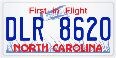 NC license plate DLR8620