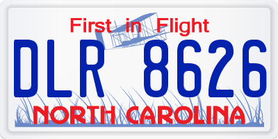 NC license plate DLR8626