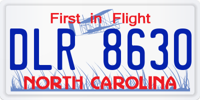NC license plate DLR8630