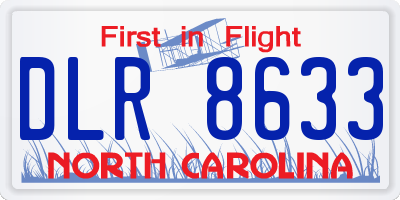 NC license plate DLR8633