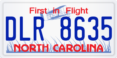 NC license plate DLR8635