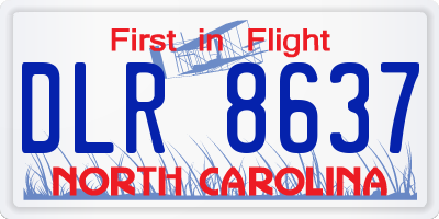 NC license plate DLR8637