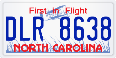 NC license plate DLR8638