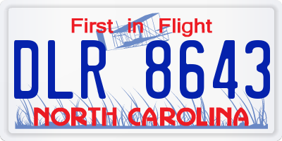 NC license plate DLR8643
