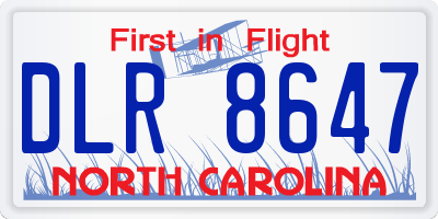 NC license plate DLR8647