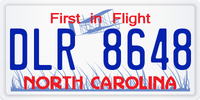NC license plate DLR8648