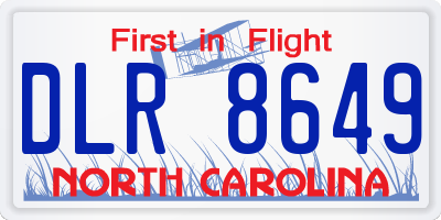NC license plate DLR8649
