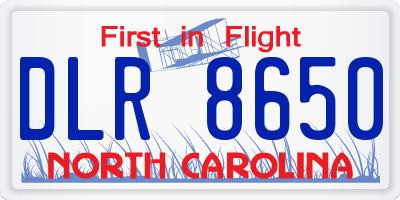 NC license plate DLR8650