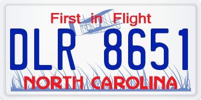 NC license plate DLR8651