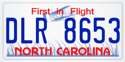 NC license plate DLR8653