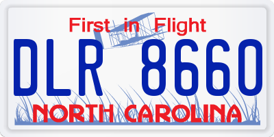 NC license plate DLR8660