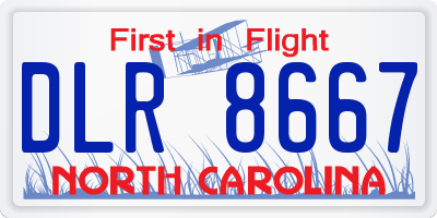 NC license plate DLR8667