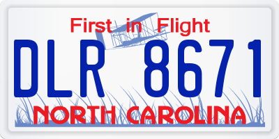 NC license plate DLR8671