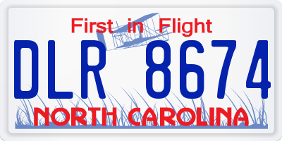 NC license plate DLR8674