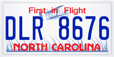 NC license plate DLR8676