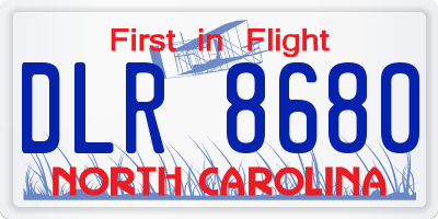 NC license plate DLR8680
