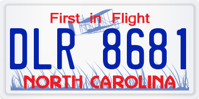 NC license plate DLR8681