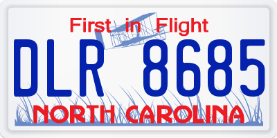 NC license plate DLR8685