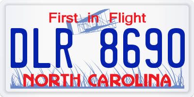 NC license plate DLR8690