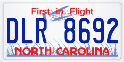NC license plate DLR8692