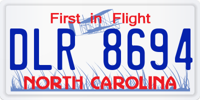 NC license plate DLR8694
