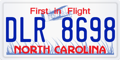 NC license plate DLR8698