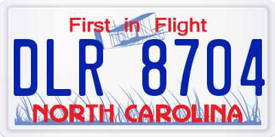 NC license plate DLR8704
