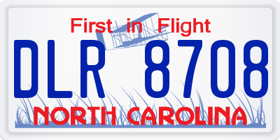 NC license plate DLR8708