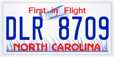 NC license plate DLR8709