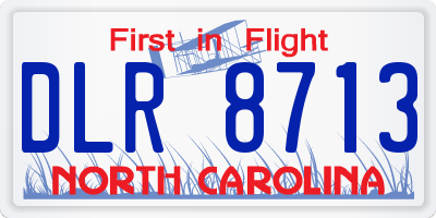 NC license plate DLR8713
