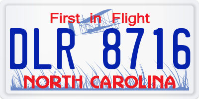 NC license plate DLR8716