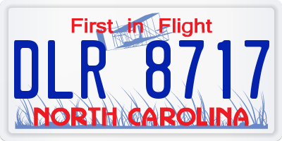 NC license plate DLR8717