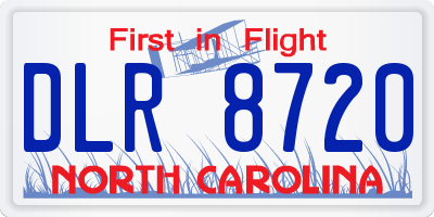 NC license plate DLR8720