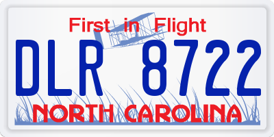 NC license plate DLR8722