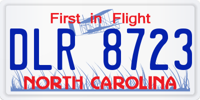 NC license plate DLR8723
