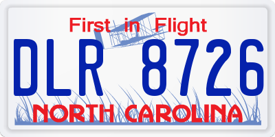 NC license plate DLR8726