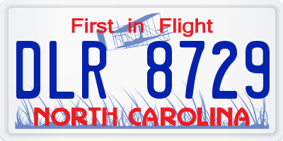 NC license plate DLR8729