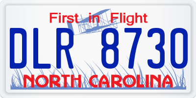 NC license plate DLR8730