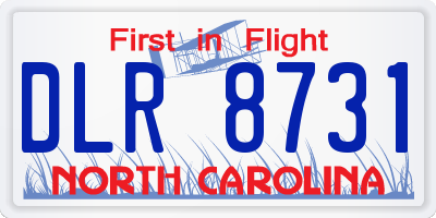 NC license plate DLR8731