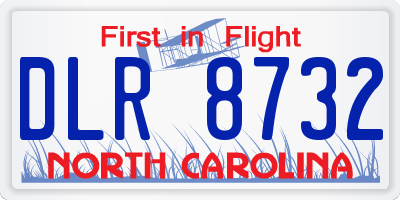 NC license plate DLR8732
