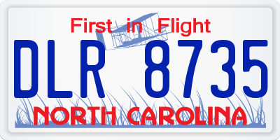 NC license plate DLR8735