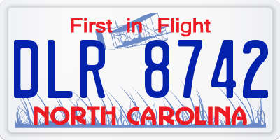 NC license plate DLR8742