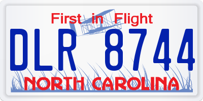 NC license plate DLR8744