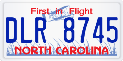 NC license plate DLR8745