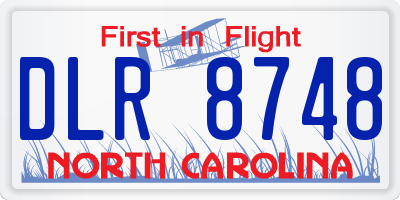 NC license plate DLR8748