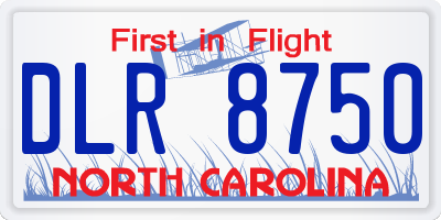 NC license plate DLR8750